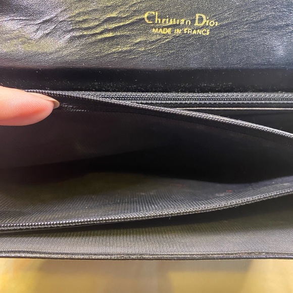 Christian Dior Black Leather Crossbody Bag 
Gold Hardware Clutch /Purse - Picture 8 of 15